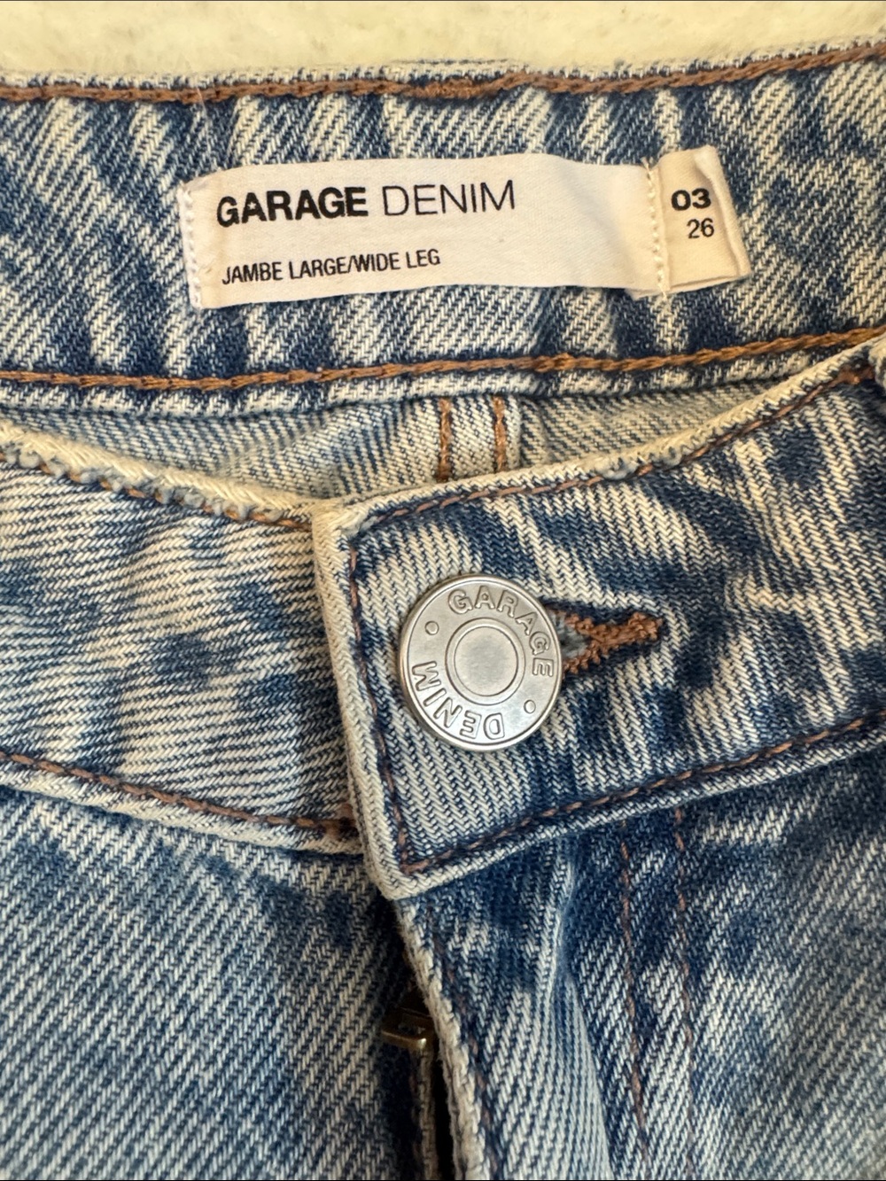 Garage Light Blue Wide Denim Jeans
